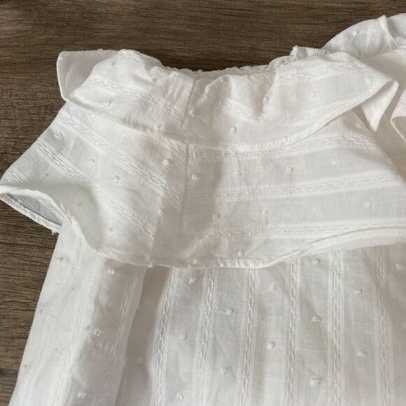 Amaryllis x Hey Nasreen He Loves Me He Loves Me Naz Ruffle Top White Women Large - Picture 4 of 9